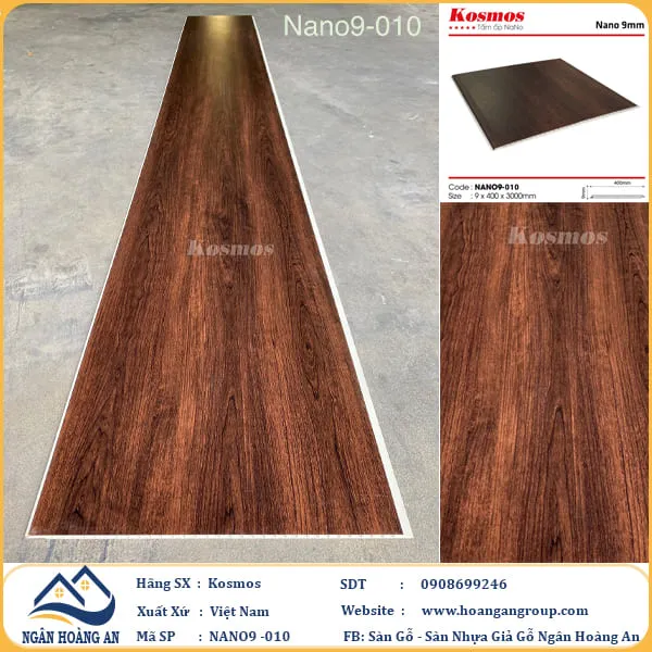  Tấm Nhựa Nano Ốp Tường Ốp Trần Giả Gỗ Kosmos 9mm